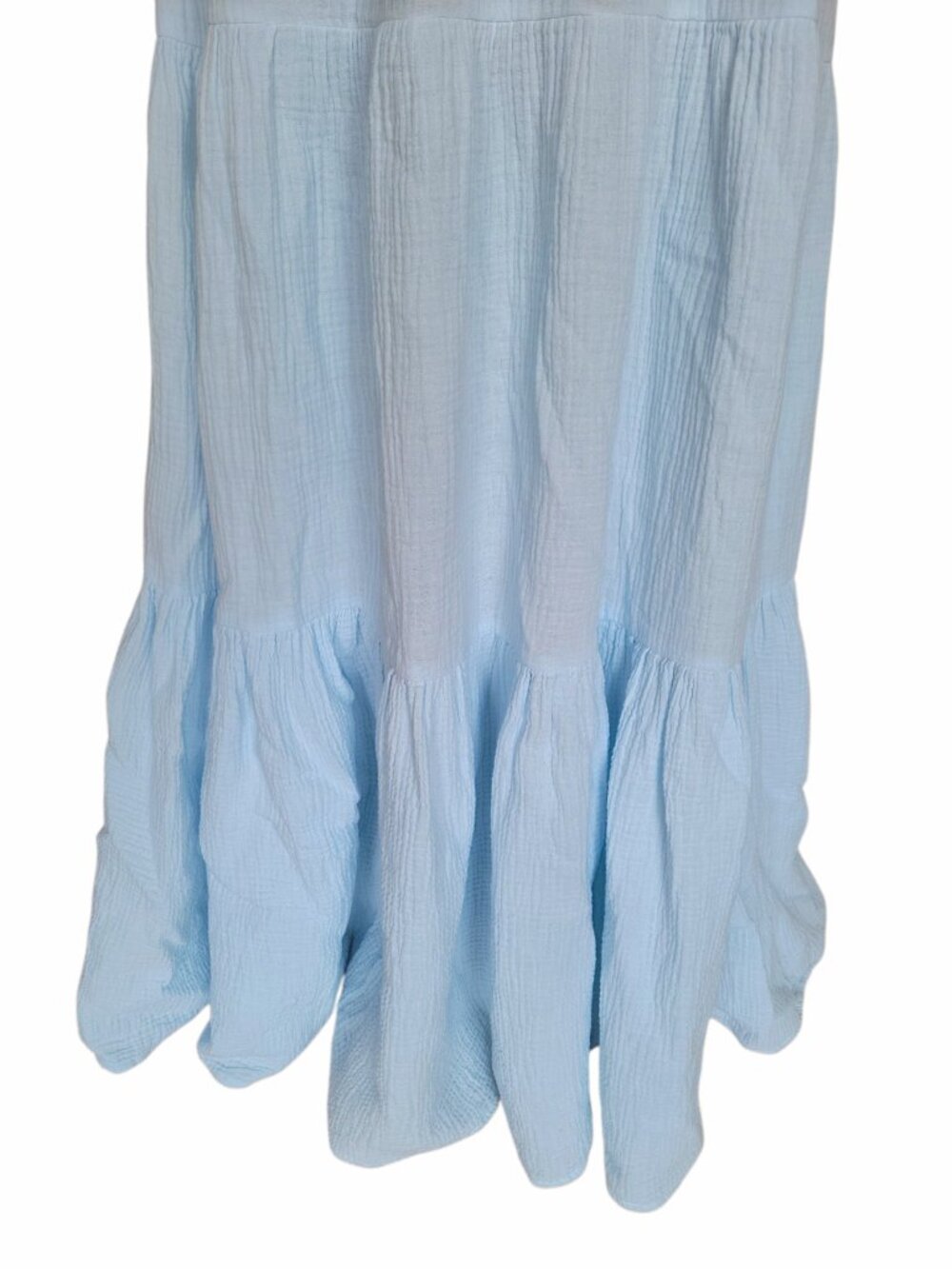 Honorine Light Baby Blue Tiered Neck Straps Maxi Dress Women's Size XS (Fits M!) - Picture 10 of 12